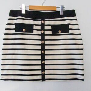 Suzy Shier Stripe Knit Mini Skirt